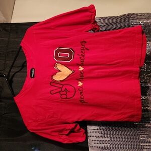 ⭐️PEACE LOVE BUCKEYES CROPPED TEE